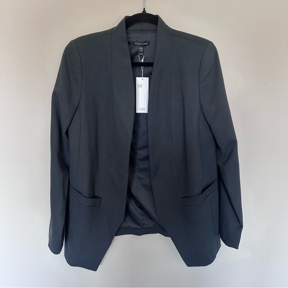 Eileen Fisher Black Open-Front Blazer